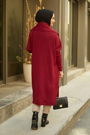 ZYN knitwear Cardigan 2295-8 Burgundy - Thumbnail