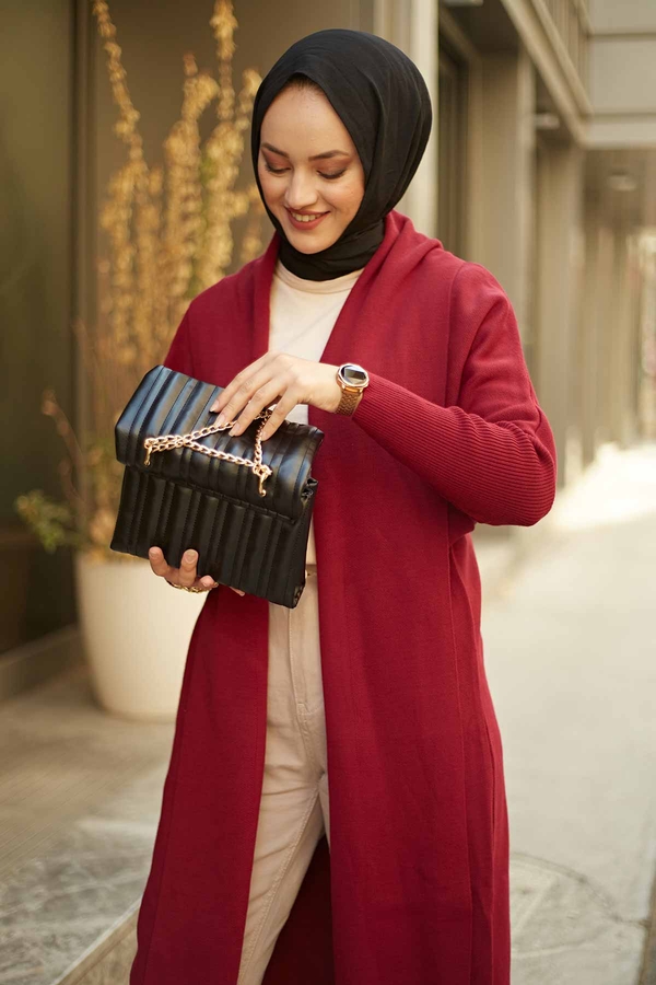  - ZYN knitwear Cardigan 2295-8 Burgundy (1)